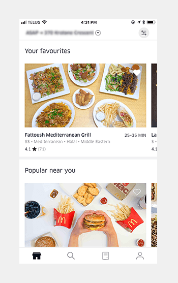Guide to Mobile App Design - 10 Quick & Actionable UI UX Tips - Uber Eats Navigation Menu
